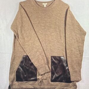 J. Crew Tan Sweater with Black Accents